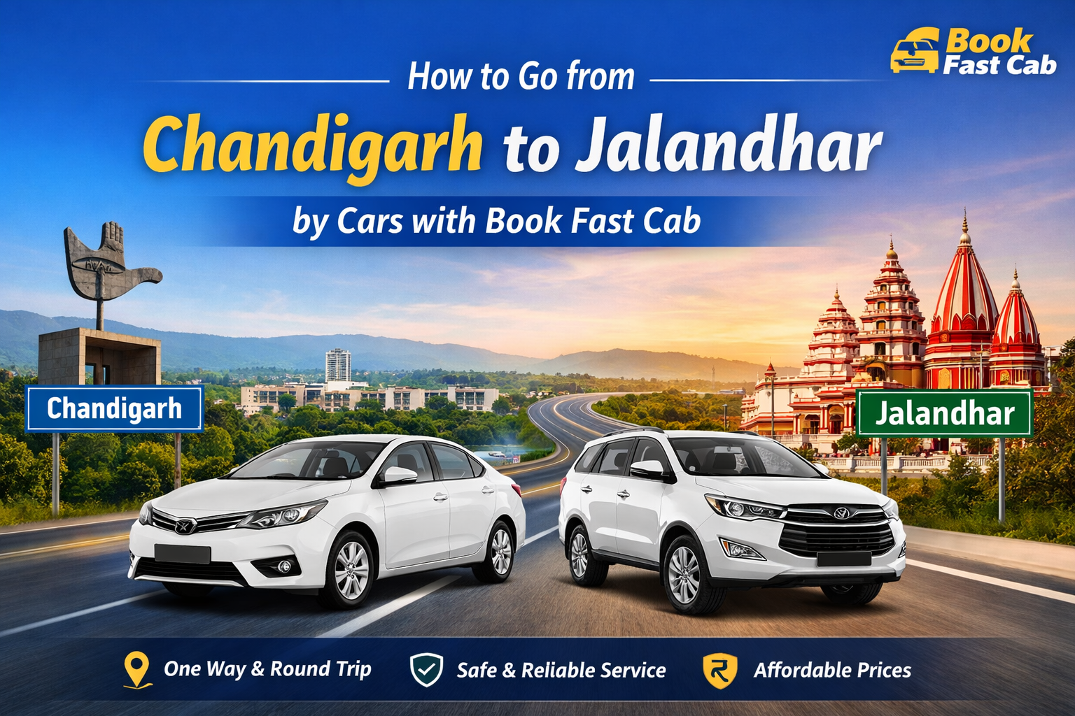How to Go from Chandigarh to Jalandhar by Cars with Book Fast Cab