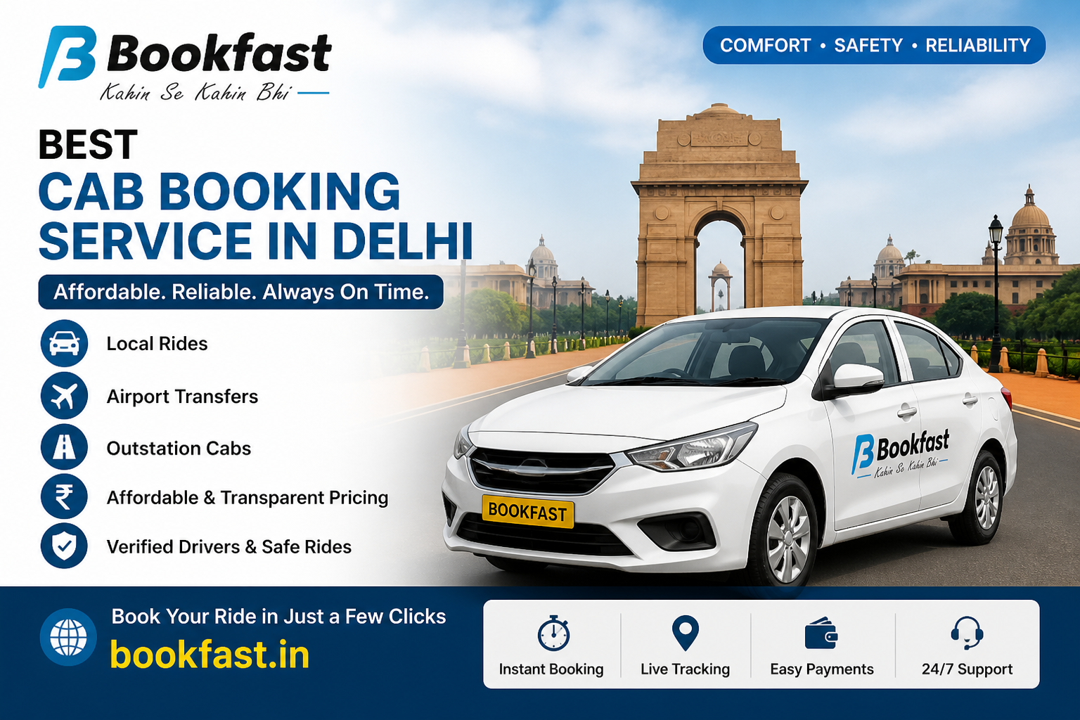 Best Cab Booking Service in Delhi (2026 Guide) – Affordable, Reliable & Fast Taxi Booking | BookFast