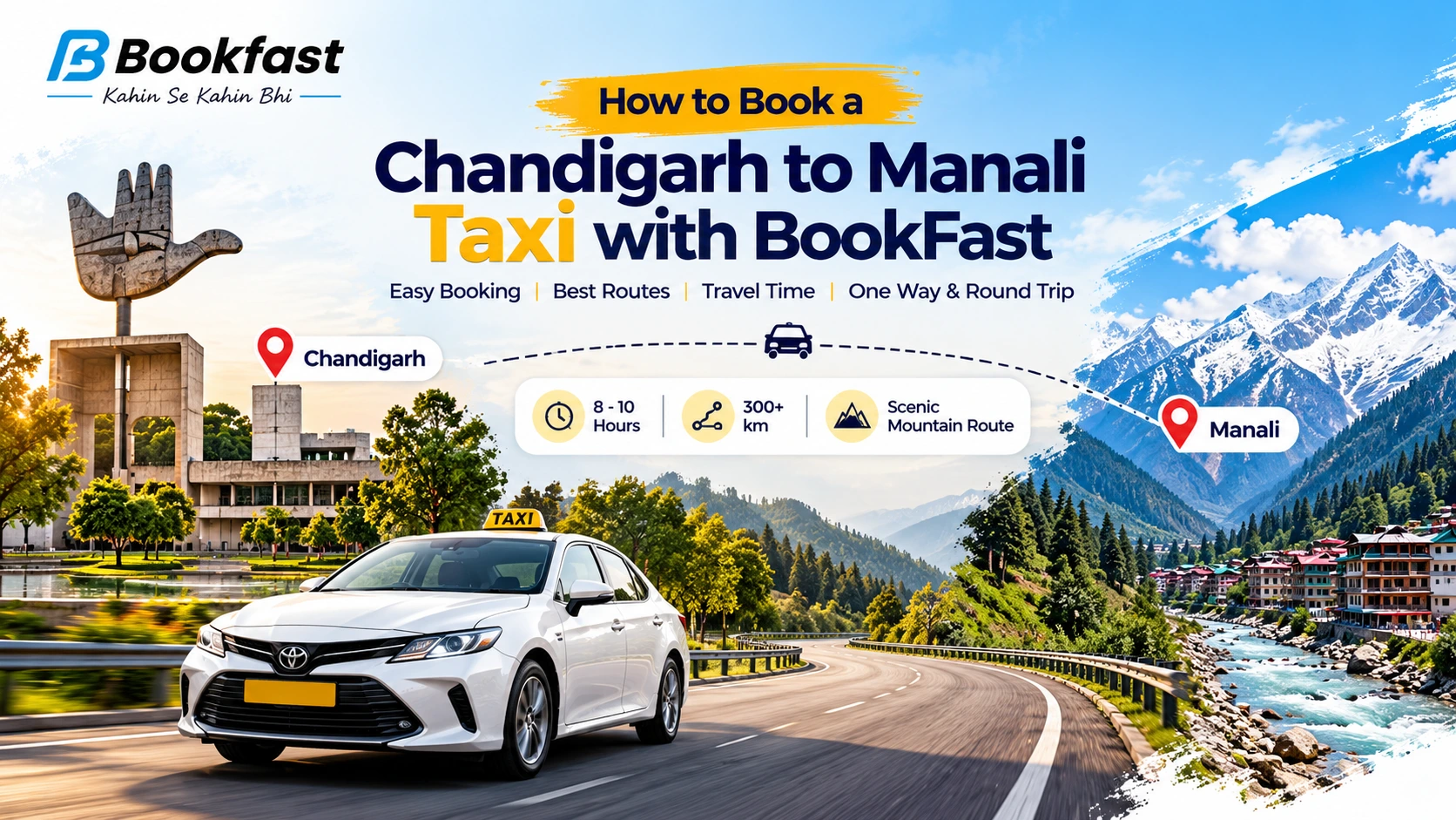 Chandigarh to Manali Taxi with BookFast