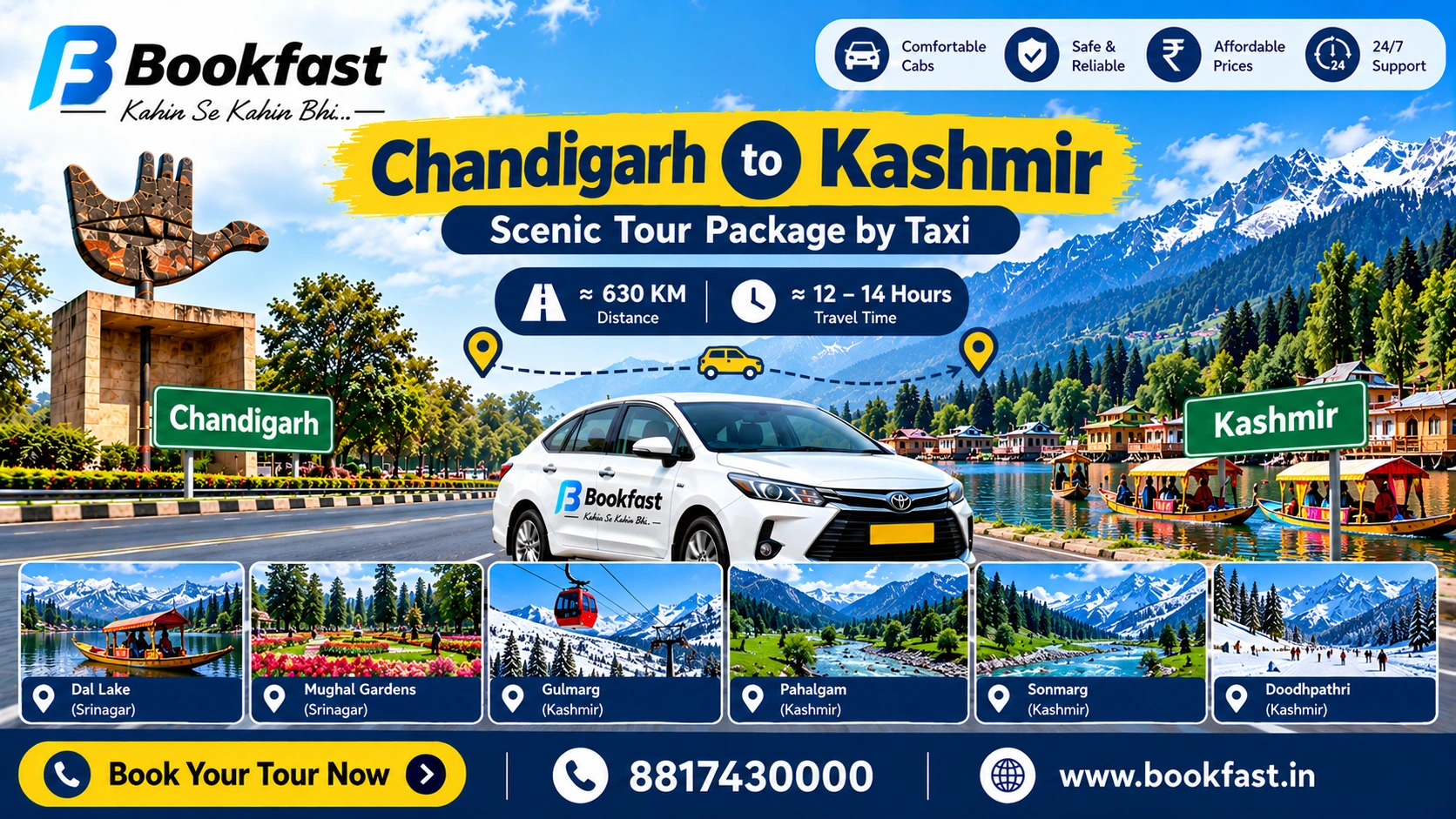 Chandigarh To Kashmir