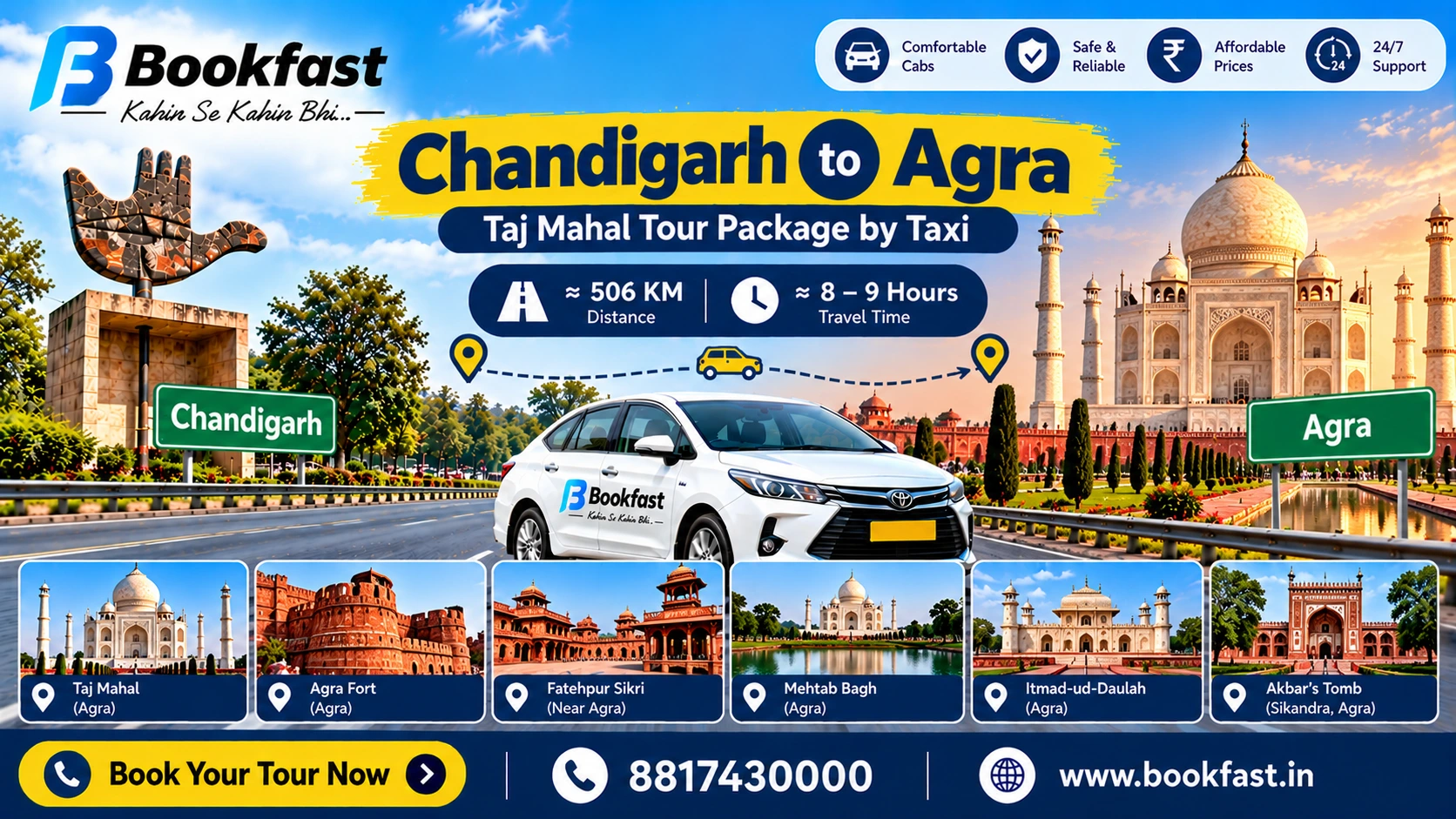 Chandigarh To Agra